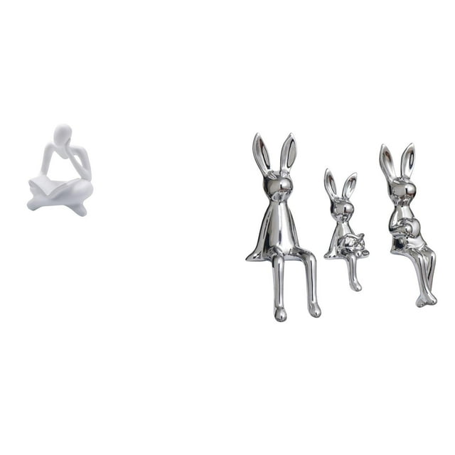 Figura de lector abstracto,Estatua de pensador abstracto,arte,manualidades,decoraciones,Escultura de figura,Estatua sentada Figura Escultura Adorno,Estatuas de conejos en miniatura para