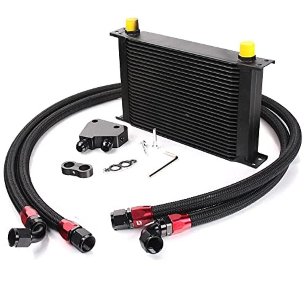 PIT66 25 ROW 10AN Engine Transmission Aluminum Oil Cooler Kit + Oil