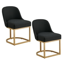 Leick Home Set of 2  Barrel Back Dining Chairs with Metal Base