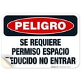 thumbnail image 1 of Danger Permit Required Confined Space Do Not Enter Spanish Sign, OSHA Danger Sign, 10x7 Vinyl Sticker, 1 of 1