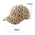 thumbnail image 5 of Xinyolin Hook Loop Fasteners Baseball Cap Extended Brim Warm Leopard Print Plush Outdoor Hat for Fall Winter, 5 of 8