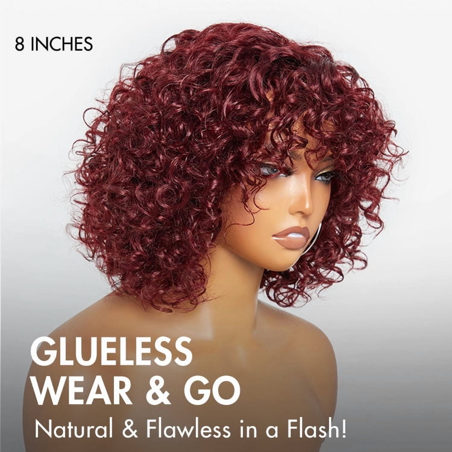 10in Ginger Ombre 13x4 Lace Front Glueless Blunt Cut Bob Human Hair Wig