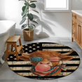 thumbnail image 4 of Independence Day Washable Round Area Rug 3.3 ft, Retro Five-Pointed Star U.S. Flag Farm Funny Cow, Soft Non Slip Rugs Stain Repellent Indoor Felt Carpet for Living Dining Room Bedroom Home Office, 4 of 9