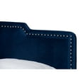 thumbnail image 4 of Benjen Glam Navy Blue Velvet Fabric Upholstered Queen Size Panel Bed, 4 of 5