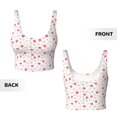 thumbnail image 3 of Sikiie Red coral and scallop seashell Print Strappy Sports Bra for Women Padded Push Up Sports Bra Athletic Running Sports Bra Workout Bra Yoga Bra, 3 of 5