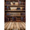 thumbnail image 2 of ABPHOTO Polyester 5x7ft Bookshelf Backdrop Interior Library Bookcase Study Room Books Rustic Stripes Wood Plank Decor Wallpaper Photography Background Kids Adults Photo Studio Props, 2 of 3