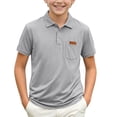 thumbnail image 5 of HAOTAGS Boys Short-Sleeve Uniform Shirt (2-15) Classic Turn-Down Collar Breathable Polo Shirts for Back-to-School Gray Size 7, 5 of 9