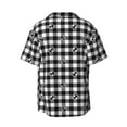 thumbnail image 2 of Disketp Men's Hawaiian Anchor Black Tartan Plaid Print Shirts Button Down Holiday Beach Shirts-Large, 2 of 7