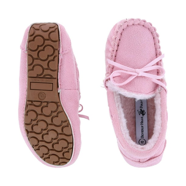Beverly Hills Polo Club Girl s Slip On Moccasin Slippers Walmart