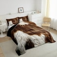 thumbnail image 4 of Manfei Fashion Cow Print Full Size Comforter Sets for Adult, Rustic Farmhouse Bedding Comforter Set, Countryside Animal Reversible Bedding Sets, Luxury Bedroom Decor, 3-Piece, 4 of 9