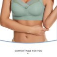 thumbnail image 5 of Cqxid525 Women's Smooth Cotton T-Shirt Bra Thin Laceless Comfortable Breathability Underwear Large Size Brater Buckle Female Bra V Neck Vest Bralette Wireless Bra Seamless Shapewear Bra, 5 of 5