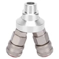 thumbnail image 4 of Conector de 2 vías, componente neumático cromado, acero al carbono, rosca G1/2, acoplador rápido, 4 of 12