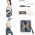 thumbnail image 3 of ZUXONGSY Black Cat Floral Galaxy Print Multifunctional Top-Handle Handbags with Purse for Women, Multipurpose Crossbody Hobo Bag with Wallet Set for Shopping Working, 3 of 4