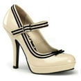 thumbnail image 2 of 4 1/2" Heel, 1/2" P/F Mary Jane Pump W/ Velvet Trim - Cream Pat, 6, 2 of 2