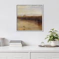 thumbnail image 4 of PixonSign Framed Canvas Wall Art Minimalist Abstract Brown Field Landscape Print Nature Wilderness Fine Art Farmhouse/Country Minimal Artwork for Living Room, Bedroom, Office - 16"x16" White, 4 of 5
