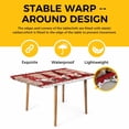 thumbnail image 4 of Valentine's Day Table Cloths for 3 Foot Rectangle Tables, Romantic Roses Love Heart Gnomes Wooden Patio Waterproof Elastic Fitted Tablecloths, Washable Rectangular Table Cover for Camping, 4 of 8
