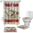 thumbnail image 2 of FMSHPON Thanksgiving 4 Piece Bathroom Set Shower Curtain Bath Rug Contour Mat and Toilet Lid Cover, 2 of 8
