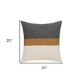 thumbnail image 4 of 20" X 20" Brown Striped Cotton Zippered Pillow, 4 of 10