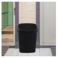 thumbnail image 5 of 10 Gallon Plastic Swing Top Waste Container for Home Kitchen, Rectangular Trash Bin with Swing Lid, Black, Pack of 4, 5 of 7
