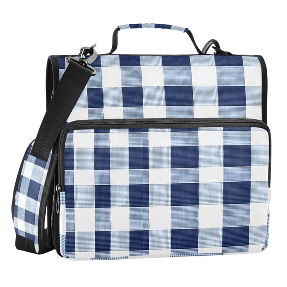 ALAZA Zipper Binder Checkered Grid-a3 3 Ring Trapper Keeper File Folder Organizer Bag