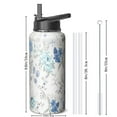 thumbnail image 4 of 32oz Sports Flowers Themed Water Bottle with Handle Lids Wide Mouth Insulated Stainless Steel, Double Walled, Leakproof, Maintains Cold 24Hrs Hot 12Hrs for Gym, 4 of 5
