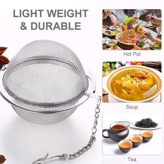 2PCS Stainless Steel Mesh Tea Ball Infuser Strainer for Loose Leaf Tea Herbs and Cooking Spices Reusable Fine Filter