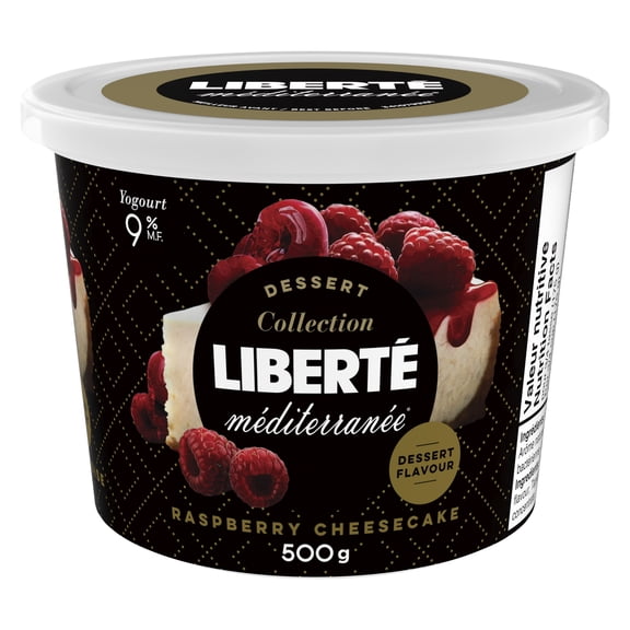Liberté Méditerranée 9% Yogurt, Raspberry Cheesecake, 500g