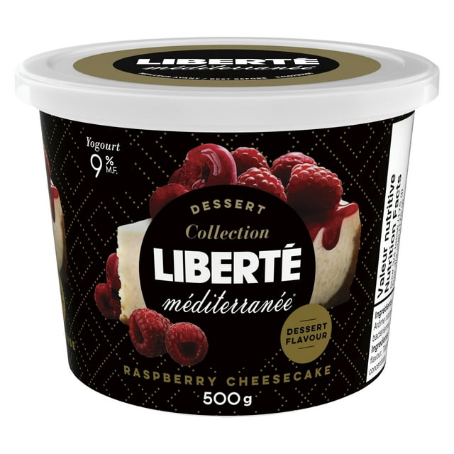 Liberté Méditerranée 9% Yogurt, Raspberry Cheesecake, 500g