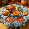 thumbnail image 4 of Thanksgiving Tablecloth, 60-Inch Round Waterproof Stain Resistant Table Cover for Holiday Dining Party Decorations(A), 4 of 4