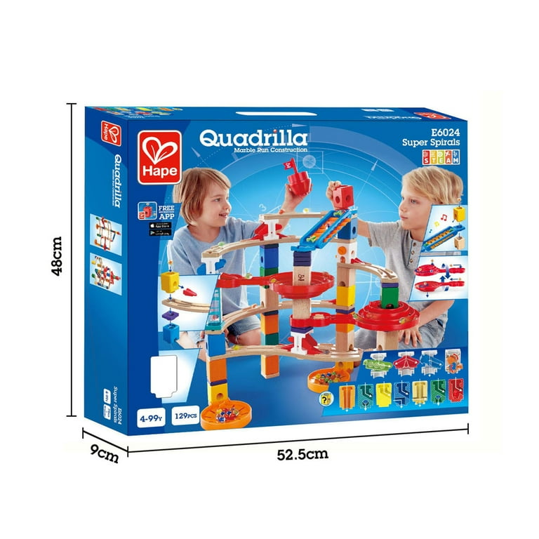 Free Shipping! Hape Quadrilla Super Spiral Wooden Marble Run