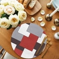 thumbnail image 2 of Round Placemats Mid Century Red Nordic 15 inch Set of 4 Table Mats for Dining Table Abstract Geometric Heat Resistant Non-Slip Kitchen & Home Decorative Place Mat Set, 2 of 8