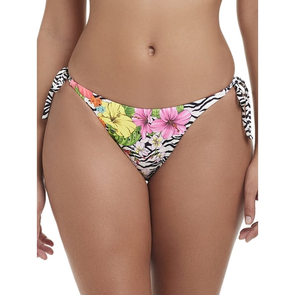 Jessica Simpson Women's Zebra Floral Reversible Bikini Bottom, Sizes XS-2XL