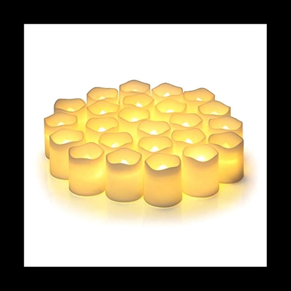 Flameless Wishing Candles, 24 Candles With Batteries, Suitable for Halloween and Christmas Decorate,24 * candle light,White
