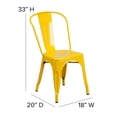 thumbnail image 3 of Bowery Hill 17.5" Industrial Steel Metal Stackable Dining Chair in Yellow, 3 of 6