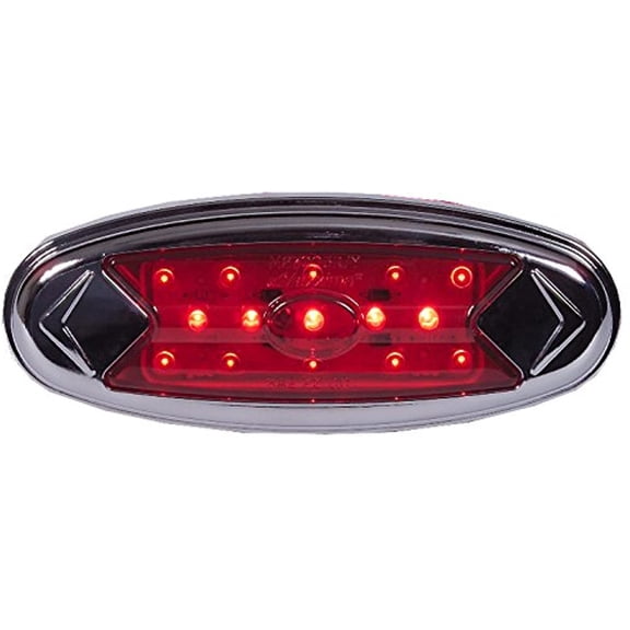 Maxxima M27005R Red 'Pete' Style LED Clearance Marker Light with Stainless Steel Bezel