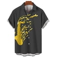 thumbnail image 3 of Camisa hawaiana con estampado 3D de saxofón musical para hombre, camisetas de manga corta con partituras musicales y guitarra, camisetas casuales de moda estilo Harajuku, 3 of 5