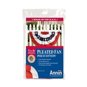 American Poly Cotton Patriotic Pleated Fan by Annin, 18" x 36"