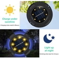 thumbnail image 5 of VONTER Solar Ground Lights Outdoor,Disk Light 8 LED Warm White Blue RGB,Waterproof Solar Powered Lights,In-Ground Walkway Deck for Pathway Driveway Landscape Garden Patio,Yard - 8 LED Warm+Side Blue, 5 of 8