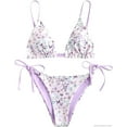 thumbnail image 1 of ZAFUL Women's Triangle Bikini Floral String Bikini Set Two Piece Swimsuit Bathing Suits, 1 of 2
