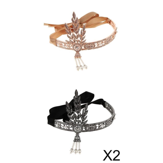 3x Diademas de los años 20 Medallón de de itación Tocados de disfraces Sunnimix Diademas Flapper Vintage