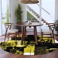 thumbnail image 3 of Yellow Black Round Area Rug 6Ft Washable Circle Rugs for Bathroom Office, Modern Abstract Art Botanical Non-Slip Carpet Floor Mats Indoor Outdoor Carpet Runner Aesthetic Home Decor, 3 of 8