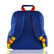 Real Madrid CF Teen Smaller Bag 300D POLYESTER Raised Logo Backpack, White Gold Blue