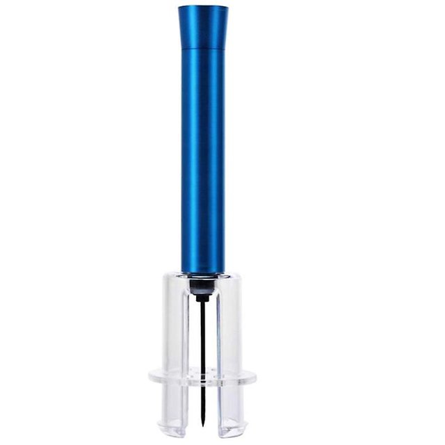 Sacacorchos de acero inoxidable para vino y champán, sacacorchos de presión de aire con pasador de tubo de aleación de aluminio, 1 pieza, azul