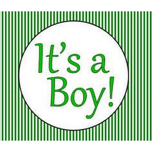 It's A Boy Baby Shower Edible Cake Decoration Image Topper - Green Black Stripe
