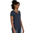 thumbnail image 4 of Hanes Perfect-T Women's Tri-Blend V-Neck T-Shirt Navy Heather L, 4 of 5