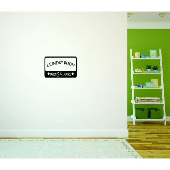 Decal - Peel & Stick Wall Sticker Laundry Open Hours Sign Housekeeping Home Decor Picture Art 30 x 50 Inches
