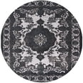 thumbnail image 1 of Ahgly Company Machine Washable Indoor Round Industrial Modern Dark Goldray Area Rugs, 6' Round, 1 of 7