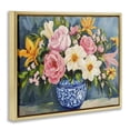 thumbnail image 3 of Stupell Industries Indigo Chinoiserie Flower Vase Gold Framed Floater Canvas Wall Art, design by Petal Prints Design, 3 of 9