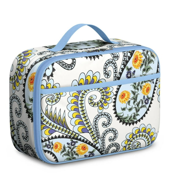 Lunch Tote with Chic Tribal Paisley Boho Design and Abstract Vintage Patterns – Lightweight, Durable Insulated Lunch Box for Preschool and Elementary School