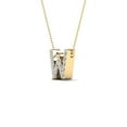 thumbnail image 2 of 0.15 Carat Natural White Diamond Initial "W" Pendant Necklace For Women In 14K Yellow and White Gold with 18" Gold Cable Chain|Silver Chain, 2 of 5